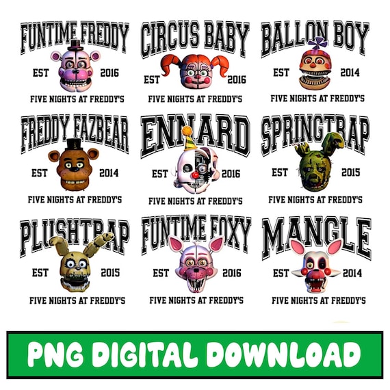 Custom Villain Five Nights At Freddys PNG Bundle, Vintage Halloween Horror Nights, Halloween Universal, Villains Halloween, Digital Download