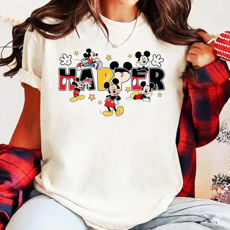 Custom Name Disneyland Mickey Mouse Shirt, Mickey Family Matching Shirts, Mom Dad Disneytrip Shirt, Personalized Mickey Mouse Birthday Tee image 1