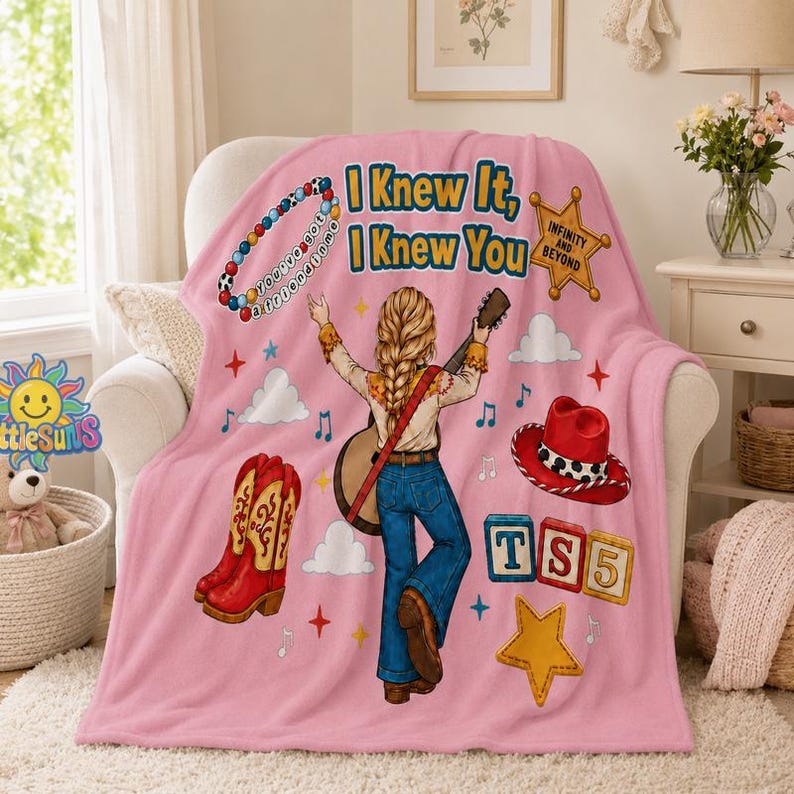 I Knew It, I Knew You TS Fleece Blanket, You'Ve Got A Friend In Me Toy Story 5 Blanket, I Knew It I Knew You TS Music Inspired Blanket image 1