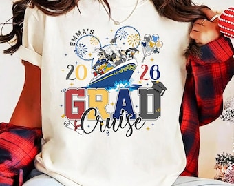 Personalized Disneyland Graduation Cruise 2026 Shirt Custom Mickey and Friends Cruise Shirt Disneyland Grad Shirt Family Trip Matching Tee