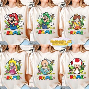 Camiseta personalizada de Super Mario, camiseta de la película Mario Galaxy, camiseta familiar a juego de Epic Universe, camiseta grupal de Disneyland Mario 03 imagen 3