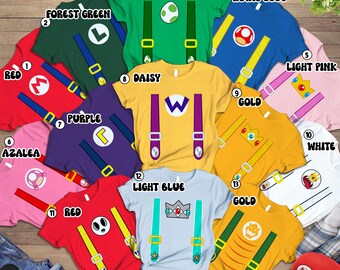 Mario Costume Matching Shirt, Super Mario Halloween Costume, Princess Peach Bowser Luigi Shirt, Super Mario Family Shirt Epic Universe Tee