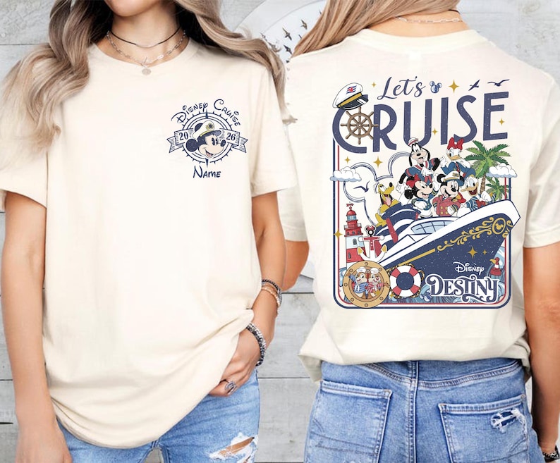 Personalized Disneyland Cruise 2026 Comfort Colors Shirt, Mickey And Friends Cruise Family Matching Shirt, Disneyland Crusie Squad Tee 00 image 1