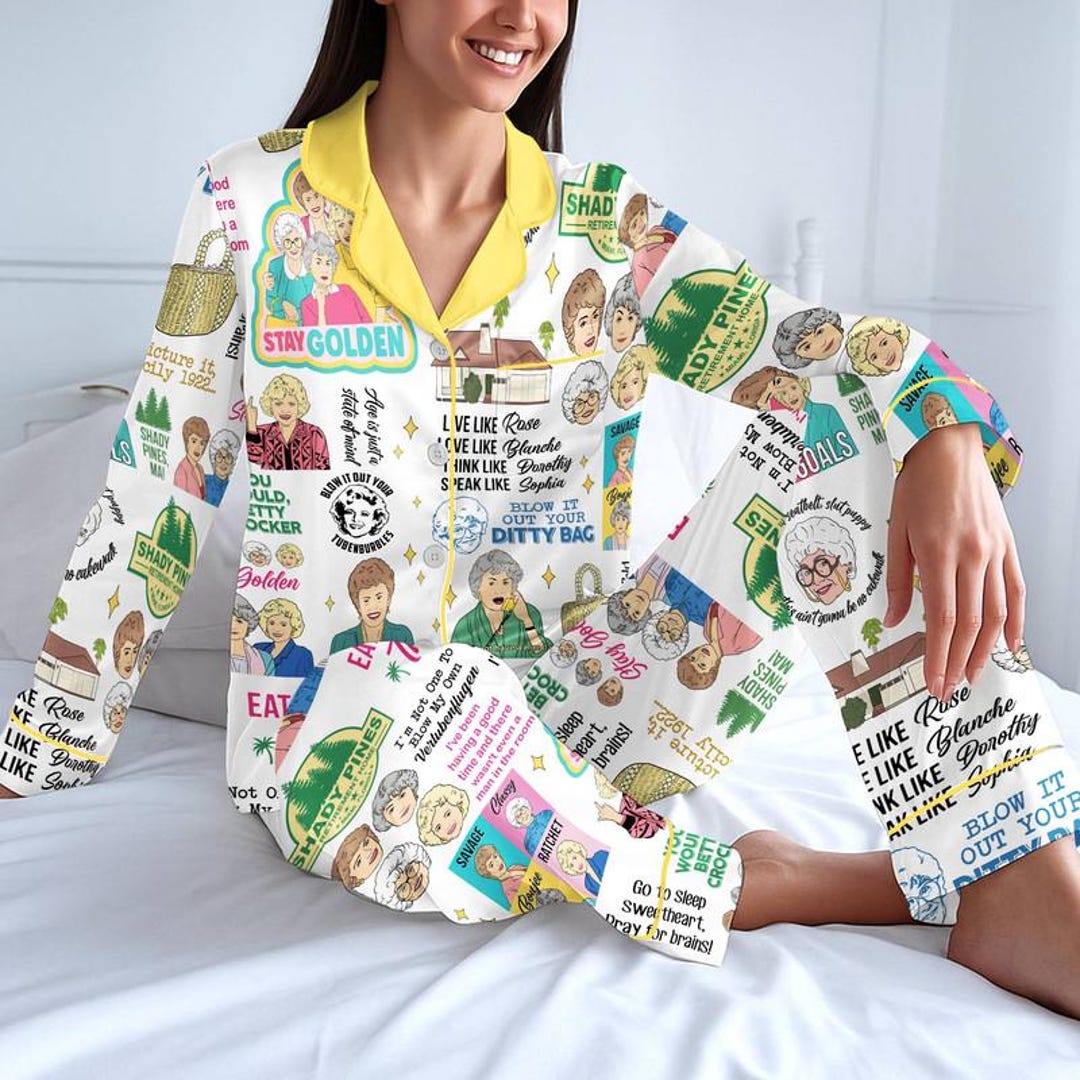 Tv Reklam Pyjamas Golden Girls Pajamas Set for Women, 80s TV Show Loungewear, Stay Golden ...
