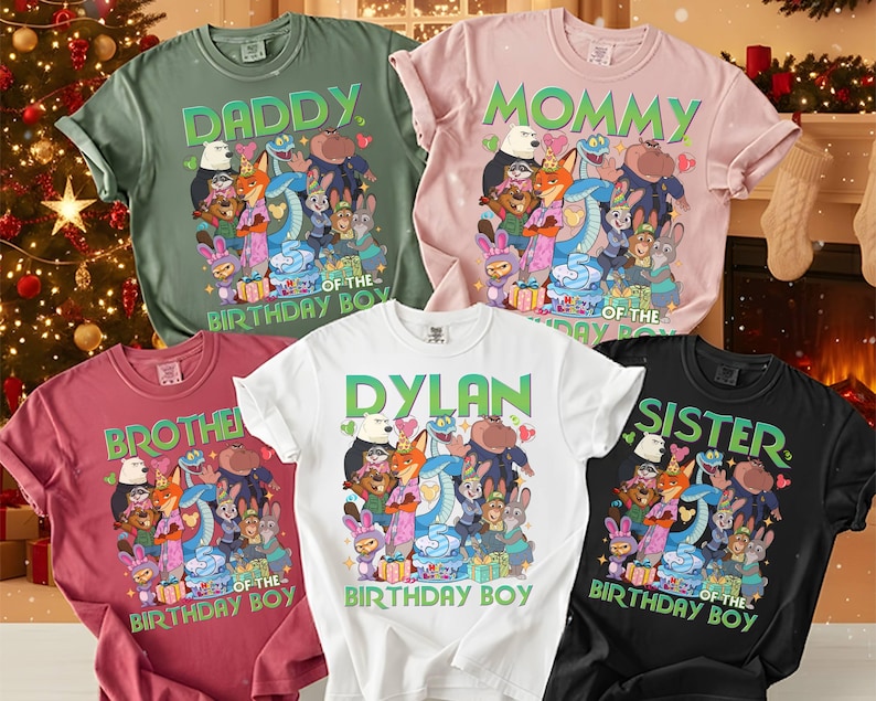 Personalized Disneyland Zootopia 2 Family Birthday Shirt Zootopia Movie Tee Judy Hopps Nick Wilde Birthday Tee Family Birthday Matching Tee Bild 1