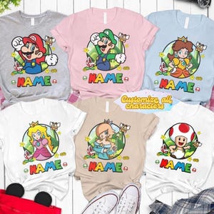 Camiseta personalizada de Super Mario, camiseta de la película Mario Galaxy, camiseta familiar a juego de Epic Universe, camiseta grupal de Disneyland Mario 03 imagen 4