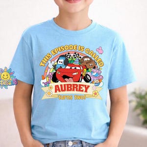 Personalized Disneyland Cars Birthday Shirt, Lightning McQueen Birthday T-shirt, Disneyland Cars Birthday Gift, Disneyland Family Trip Shirt image 1