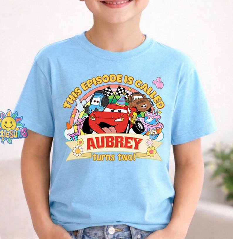 Personalized Disneyland Cars Birthday Shirt, Lightning McQueen Birthday T-shirt, Disneyland Cars Birthday Gift, Disneyland Family Trip Shirt image 1