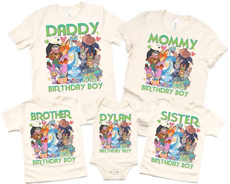 Personalized Disneyland Zootopia 2 Family Birthday Shirt Zootopia Movie Tee Judy Hopps Nick Wilde Birthday Tee Family Birthday Matching Tee Bild 5