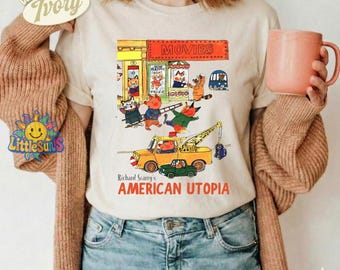 American Utopia Shirt, Richard Scarry Busy Busy Town Tee, Retro Children's Book Shirt, Book Lover Gift, 90s Nostalgia Tee, Librarian Gift 11