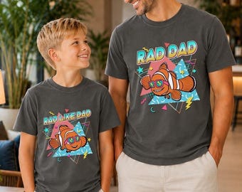 Finding Nemo Rad Dad and Rad Like Dad Matching Shirts, Nemo and Marlin Father's Day Shirt, Dad and Son Outfits, DisneyDad Matching Tee