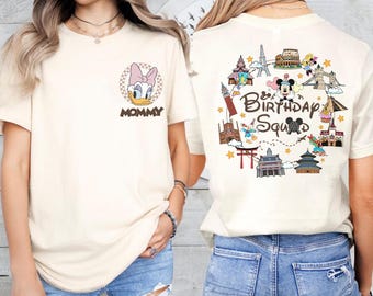 Personalized Mickey and Friends Epcot Birthday Shirt, Disneyland Epcot Shirt, Epcot World Tour 2026  Shirt, Disneyland Birthday Family Tee