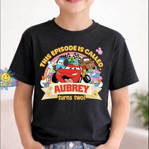 Personalized Disneyland Cars Birthday Shirt, Lightning McQueen Birthday T-shirt, Disneyland Cars Birthday Gift, Disneyland Family Trip Shirt image 2
