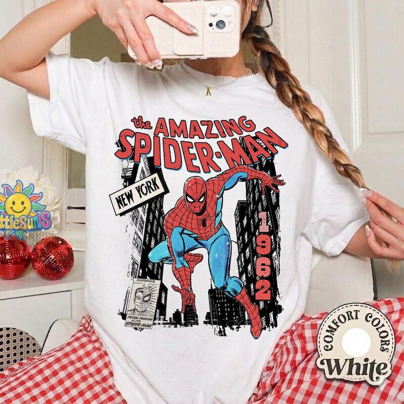 Vintage Amazing Spider-Man Comfort Colors Shirt, Retro MCU Comics Cover Tee, MCU Fan Gift, Spiderman Graphic Shirt, MCU Trip Tee image 1