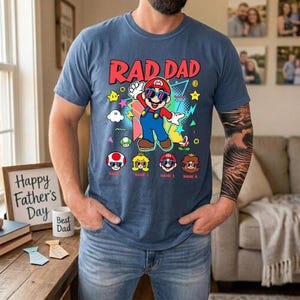 Personalized Disneyland Super Mario Rad Dad Shirt, Mario Galaxy Movie Shirt, Father's Day Shirt, Disneyland Dad And Son Matching Shirt image 5