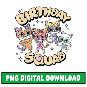 Superkitties Birthday Squad PNG, Birthday Family Matching, Super Kitties Family Birthday Png, Super Kitties Birthday Png, Digital Download