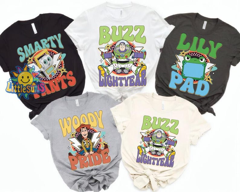 Camiseta de personajes de Toy Story de Pixar en Disneyland, camiseta de Woody, Buzz, Jessie y Bo Peep, camiseta personalizada para grupos, camiseta familiar para viajes a Disney. imagen 4