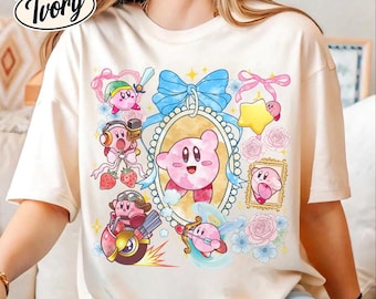 Comfort Coquette Bow Kirby Shirt, Kirby Moods Shirt, Pink Kirby Shirt, Kirby Video Game Shirt, Kirby Birthday Family Matching Shirt 12