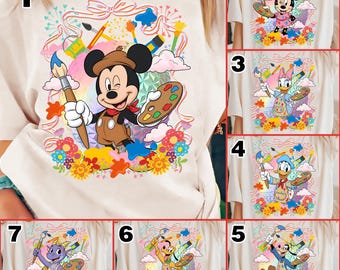 Custom Mickey And Friends Artist Shirt, EPCOT Festival of the Arts 2026 Shirt, DisneyWorld 2026 Tee, Disneyland Family Trip Matching Shirt