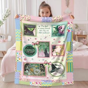 Wicked Change For Good Blanket, Defy Gravity Broomstick Magic Wand, Wizard Movie Blanket, Wicked Musical Fan Gift, Disneyland Blanket Gift