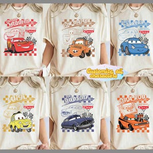 Retro Disneyland Cars Shirt, Checkered Lightning McQueen Shirt, Cars Sally Shirt, Disneyland Family Trip Shirts, Disneyland Vacation Tee image 4