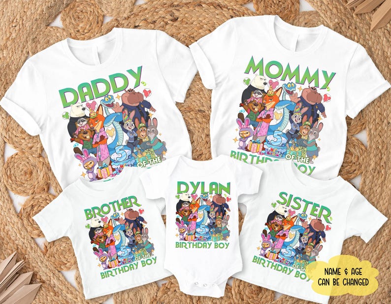 Personalized Disneyland Zootopia 2 Family Birthday Shirt Zootopia Movie Tee Judy Hopps Nick Wilde Birthday Tee Family Birthday Matching Tee Bild 2