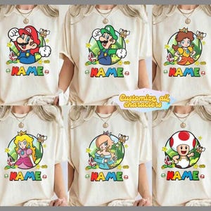 Camiseta personalizada de Super Mario, camiseta de la película Mario Galaxy, camiseta familiar a juego de Epic Universe, camiseta grupal de Disneyland Mario 03 imagen 1