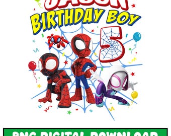 Spidey and His Amazing Friends Png, Spidey Birthday Boy Girl Png, Family Birthday Party, Spiderman Birthday Png, Superhero Birthday Png