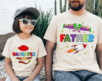 Toy Story Inspired Father Day Matching Shirts, Buzz Lightyear Dad and Son Matching Shirt Woody, Father Daughter Jessie Tees Disneyland