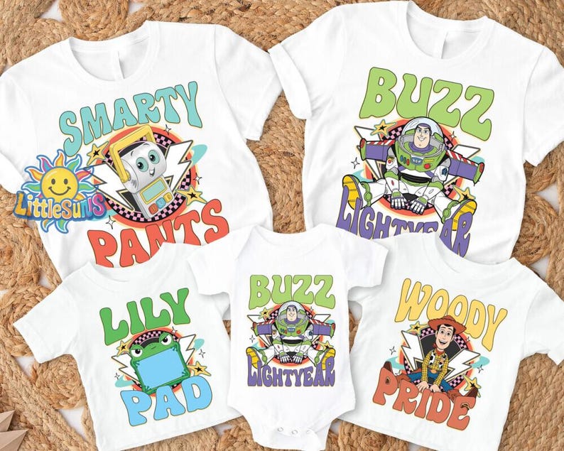 Camiseta de personajes de Toy Story de Pixar en Disneyland, camiseta de Woody, Buzz, Jessie y Bo Peep, camiseta personalizada para grupos, camiseta familiar para viajes a Disney. imagen 5