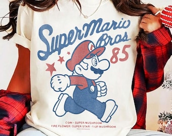 Super Mario Bros '85 Vintage Shirt, Super Mario Shirt, Super Mario Family Shirt, Mario Group Birthday Shirt, Mario Since 1985 Shirt 01