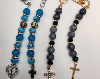 Handmade Beaded Cross Keychain: Spiritual Gift