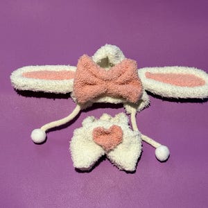 Labubu Doll Bunny Costume: Plush Outfit with Ears & Bow