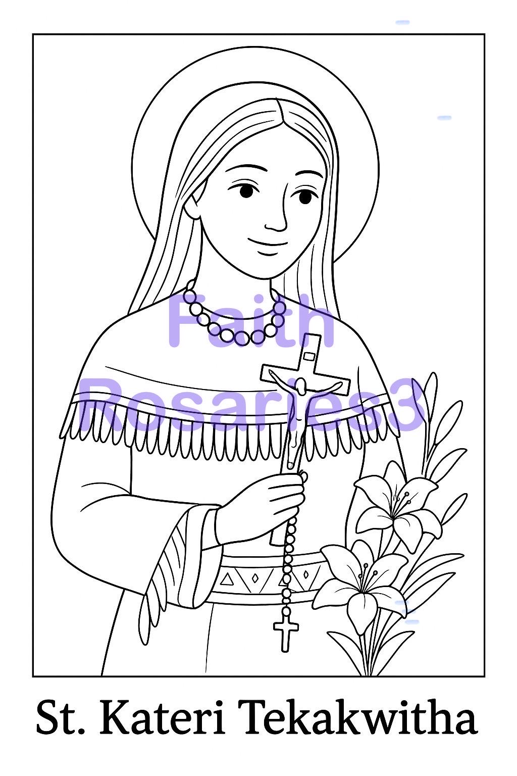 Catholic Saints Coloring Pages for Kids: 6 Female Saints (PDF Download ...