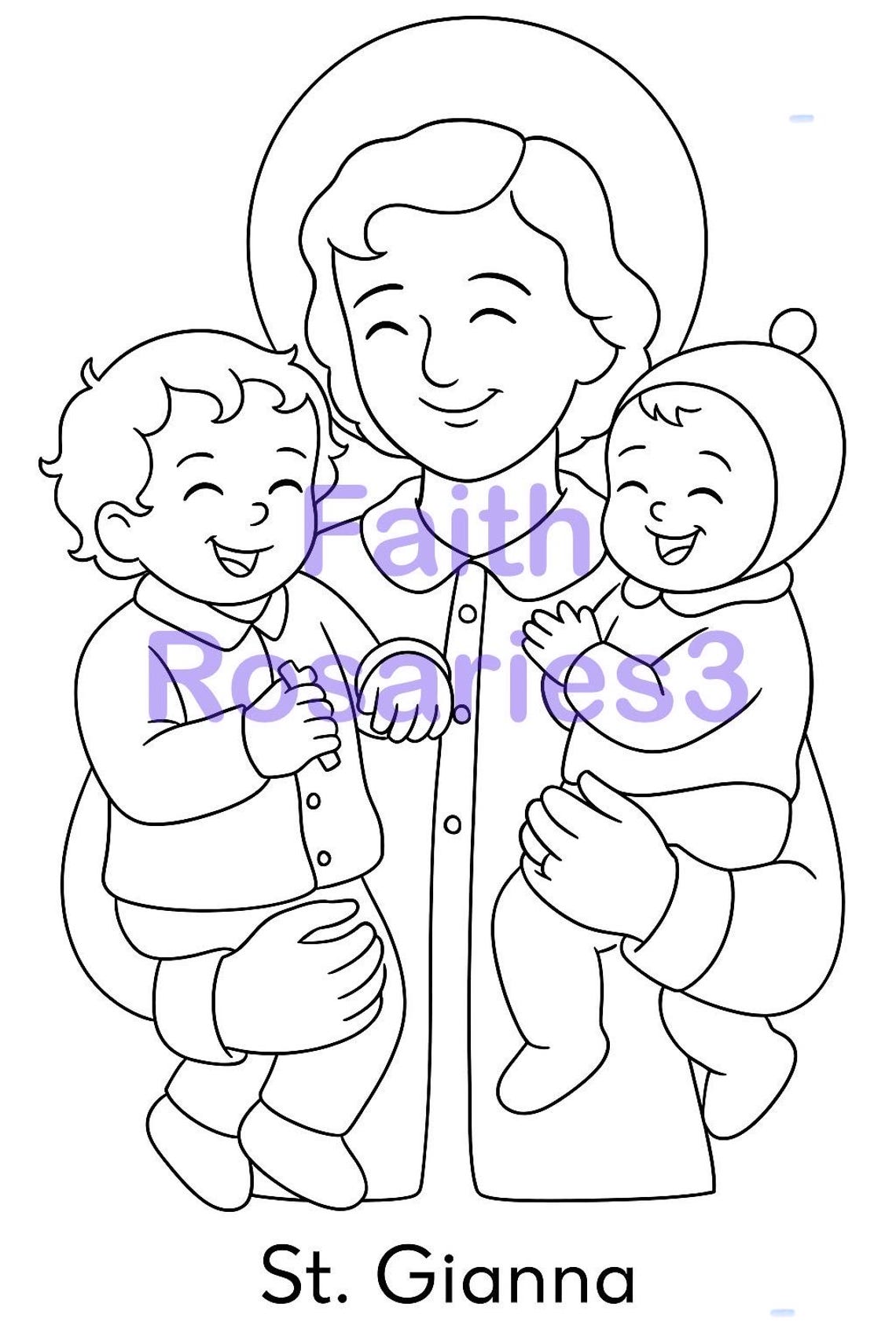 Catholic Saints Coloring Pages for Kids: 6 Female Saints (PDF Download ...