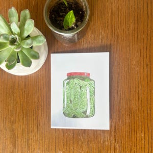 pickle jar print blank notecard 4.5x5.5 in