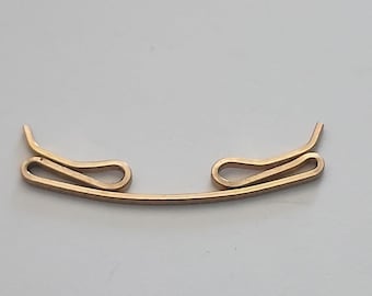 Barra de cuello frontal antideslizante de oro amarillo vintage de 1-3/4" estilo Art Déco