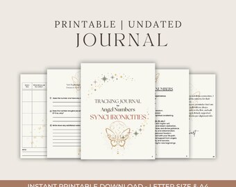 Engel Zahlen Tracker Journal | Druckbare spirituelle Zeitschrift | Numerologie Manifestation Planer