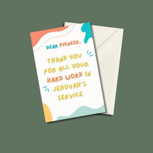 Thank you pioneer card colorful