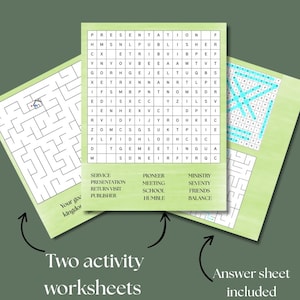 Pioneer Activity worksheets