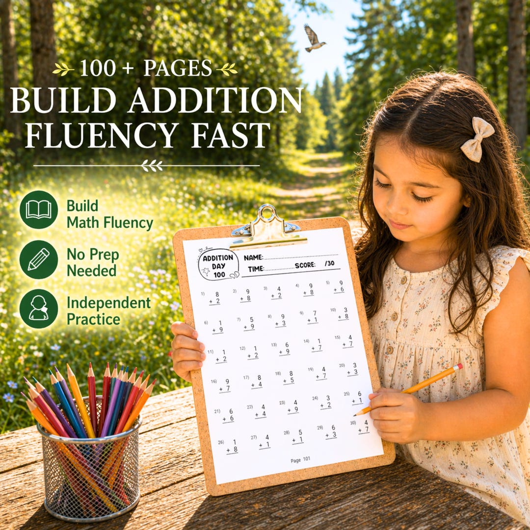 Addition Worksheets 1st 2nd Grade That Actually Build Fluency | 100 Day ...