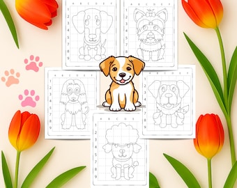 How to Draw a Dog Printable | 100 Page Step-by-Step Animal Drawing Workbook for Kids, Easy and Fun art activities for children ages 5-9