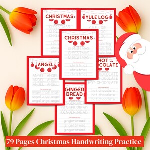 Christmas Handwriting Practice Bundle, Kindergarten Sheets, Traceable Holiday Words A–Z, Fine Motor Skills, PDF Download for Early Learning