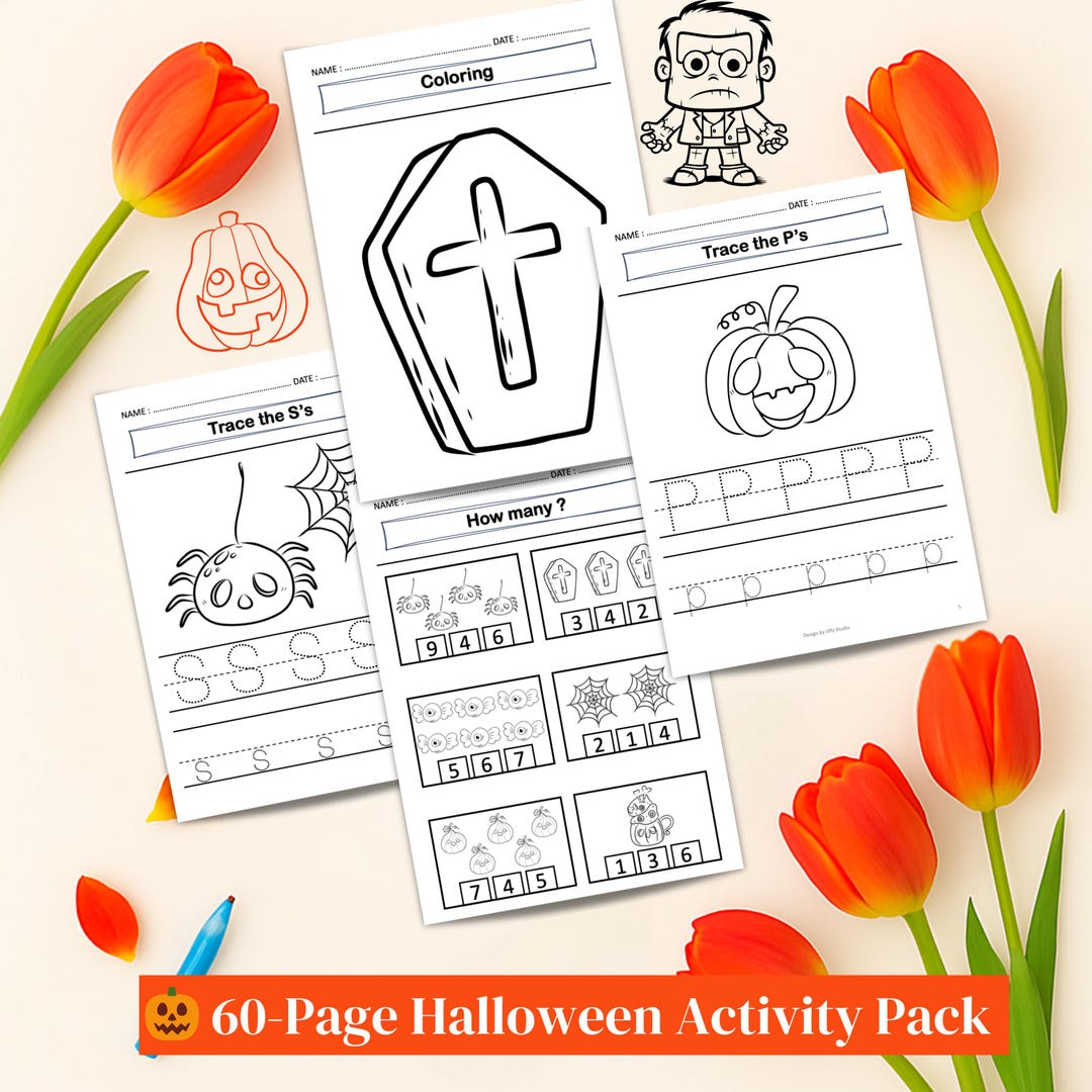 Halloween Activity Pack for Preschool and Kindergarten | Fun Learning ...