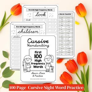 Cursive Handwriting Practice – 100 High Frequency Words Tracing Worksheets PDF | Printables for Kids, Teachers & Homeschool