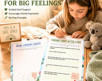 Kinder Trauer Arbeitsblatt, das ihnen tatsächlich hilft, Verlust ohne Druck zu verarbeiten sanftes emotionales Verarbeitungssystem Bewältigungsfähigkeiten SEL Beratung
