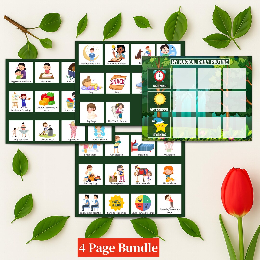 Morning Routine Task Tracker for Kids | Teaching Goal Setting & Daily ...