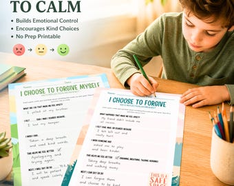 Kindervergebung Arbeitsblatt, das tatsächlich ohne Hilfe funktioniert - emotionales Verarbeitungssystem für Kinder, Gefühlsreflexion, SEL-Aktivität