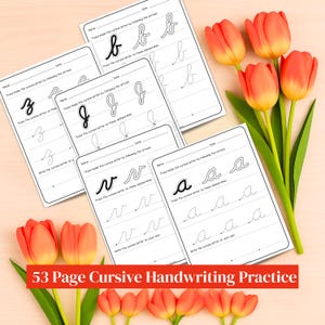 D’Nealian Cursive Handwriting Worksheets PDF | Upper & Lowercase Alphabet Tracing for Beginners | 53-Page Printable Writing Practice