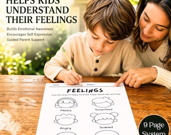 Arbeitsblatt zu Gefühlen für den Kindergarten, das tatsächlich emotionales Bewusstsein aufbaut - das strukturierte SEL-System, das Kinder unabhängig ohne Hilfe verwenden können